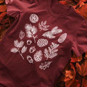 Pines, Firs, Acorns Tee, Autumn Shirt, Fall Shirts